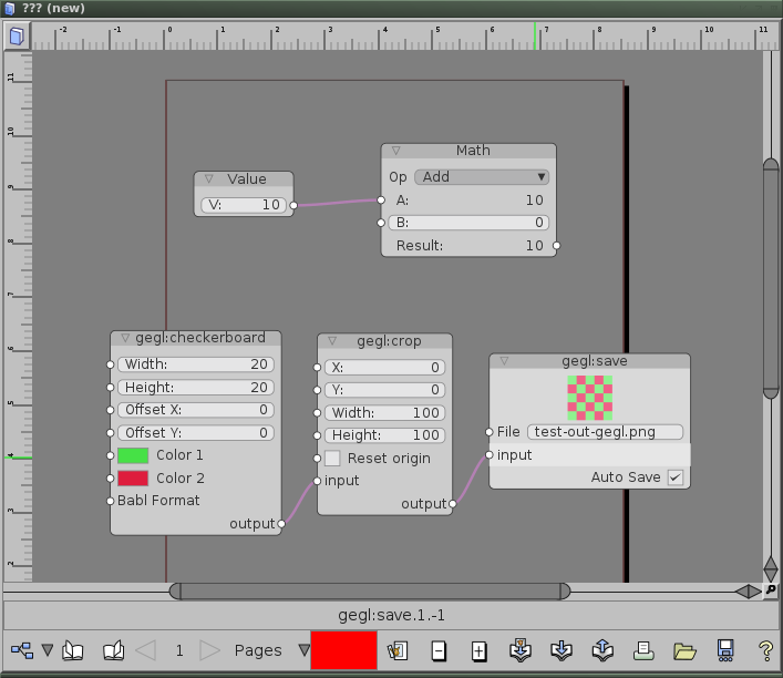 Node tool showing some gegl nodes
