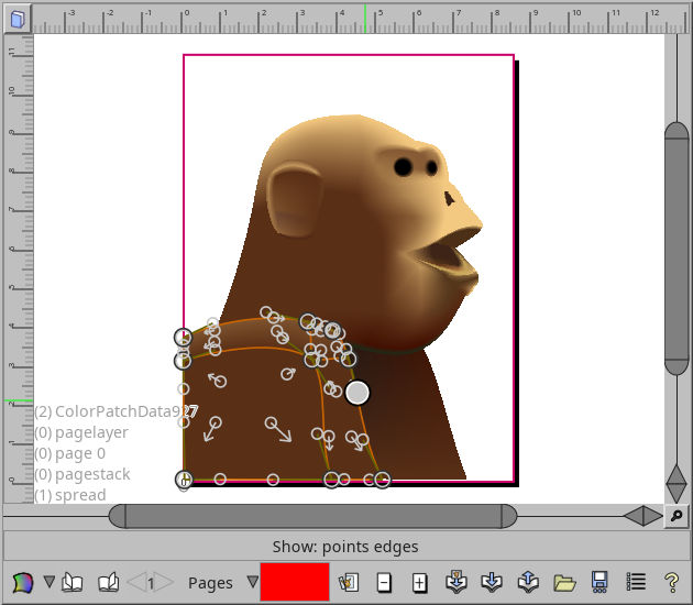 Color mesh of a monkey.